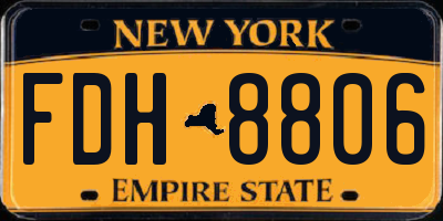 NY license plate FDH8806