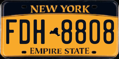NY license plate FDH8808