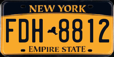 NY license plate FDH8812