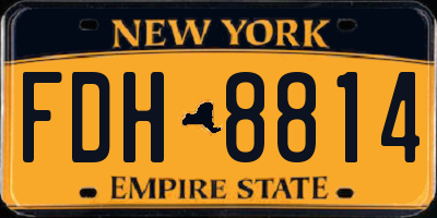 NY license plate FDH8814