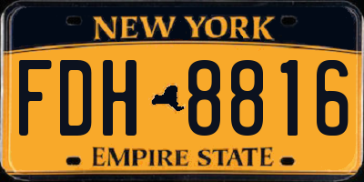 NY license plate FDH8816
