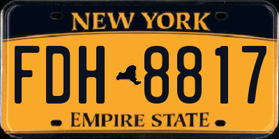 NY license plate FDH8817