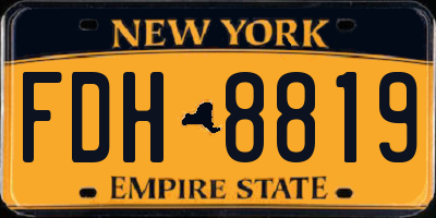 NY license plate FDH8819