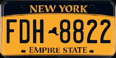 NY license plate FDH8822