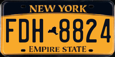 NY license plate FDH8824