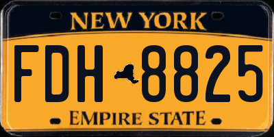 NY license plate FDH8825