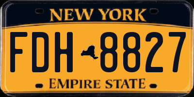 NY license plate FDH8827
