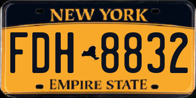 NY license plate FDH8832