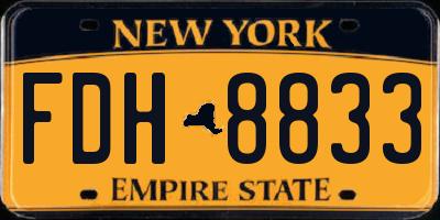 NY license plate FDH8833