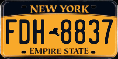 NY license plate FDH8837