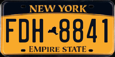NY license plate FDH8841