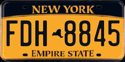 NY license plate FDH8845