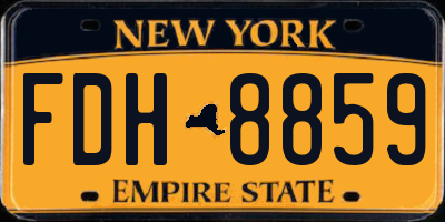 NY license plate FDH8859
