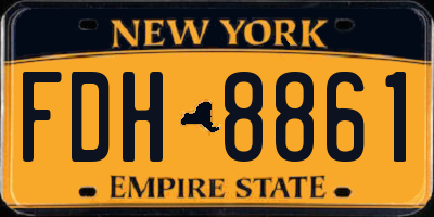 NY license plate FDH8861
