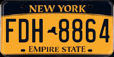 NY license plate FDH8864