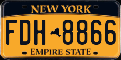 NY license plate FDH8866