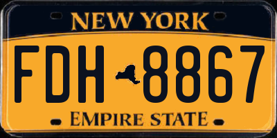 NY license plate FDH8867