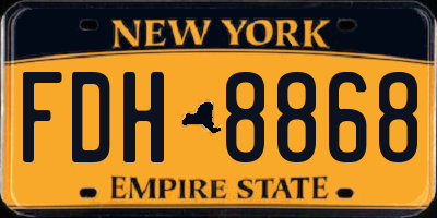 NY license plate FDH8868
