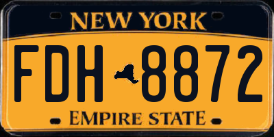 NY license plate FDH8872