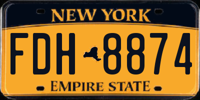 NY license plate FDH8874