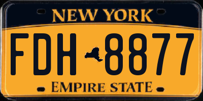 NY license plate FDH8877