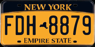 NY license plate FDH8879