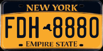 NY license plate FDH8880