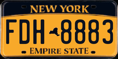 NY license plate FDH8883