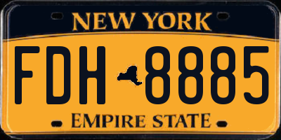 NY license plate FDH8885