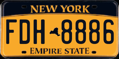 NY license plate FDH8886