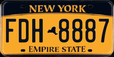 NY license plate FDH8887