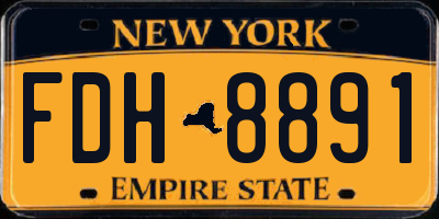 NY license plate FDH8891