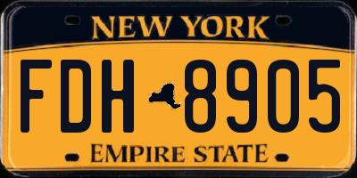 NY license plate FDH8905