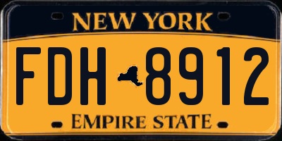 NY license plate FDH8912