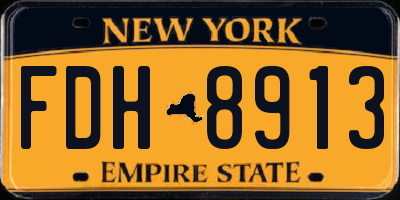 NY license plate FDH8913