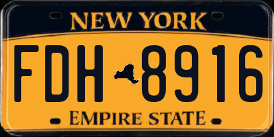 NY license plate FDH8916