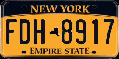 NY license plate FDH8917
