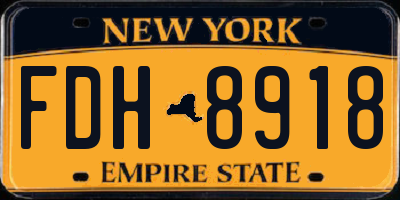 NY license plate FDH8918