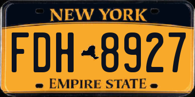 NY license plate FDH8927