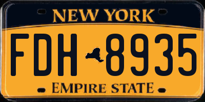 NY license plate FDH8935