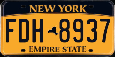NY license plate FDH8937