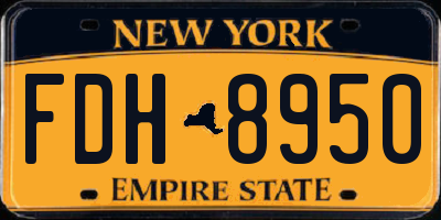 NY license plate FDH8950