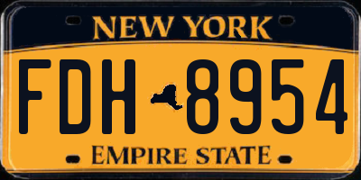 NY license plate FDH8954