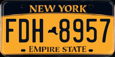 NY license plate FDH8957