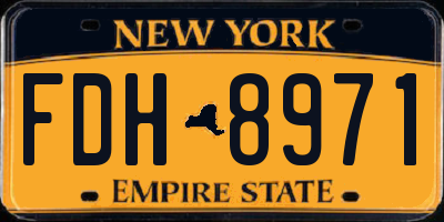 NY license plate FDH8971