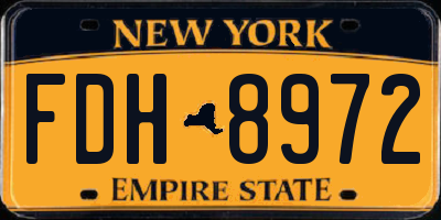 NY license plate FDH8972