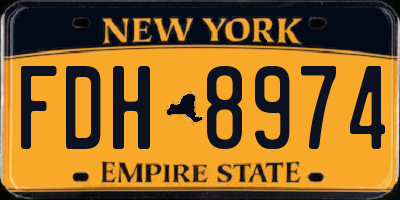 NY license plate FDH8974