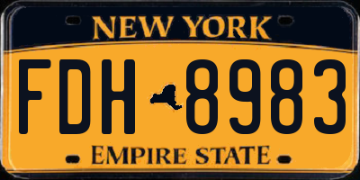 NY license plate FDH8983