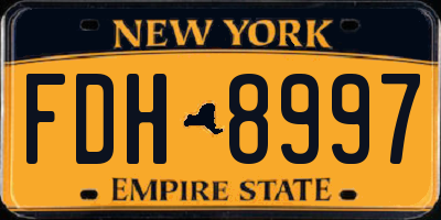 NY license plate FDH8997