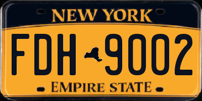 NY license plate FDH9002